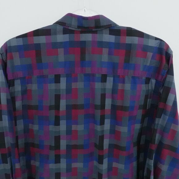 RObert Graham Shirt Mens XL Gray Geometric Flip Cuff Preppy Casual Office Button - Picture 12 of 15